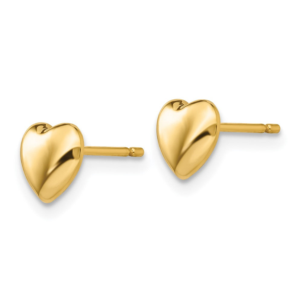 14K Polished Heart Post Stud Earrings - 2