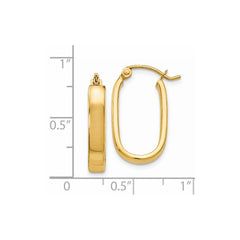 14k Polished 3.5mm Oval Hoop Earrings - 3