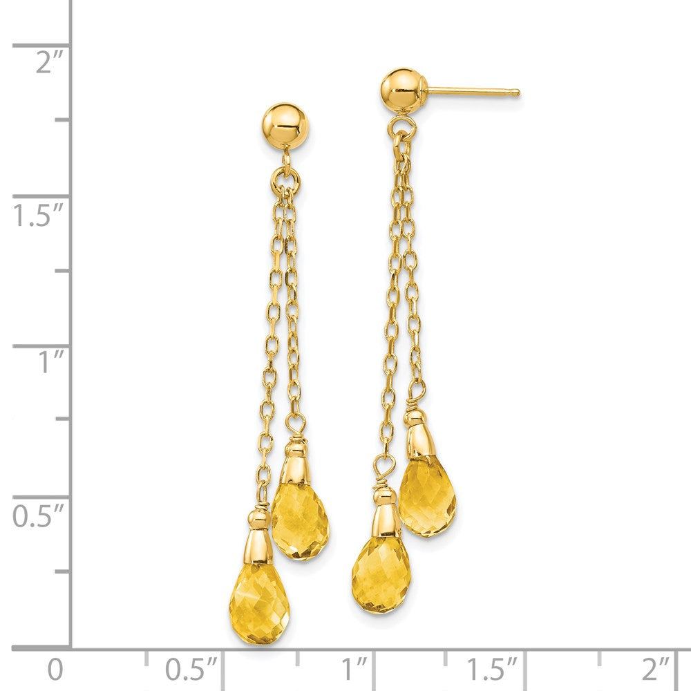 14k Citrine Dangle Earrings