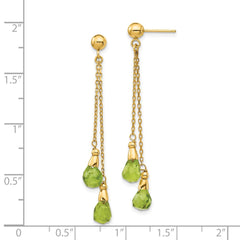 14k Peridot Dangle Earrings