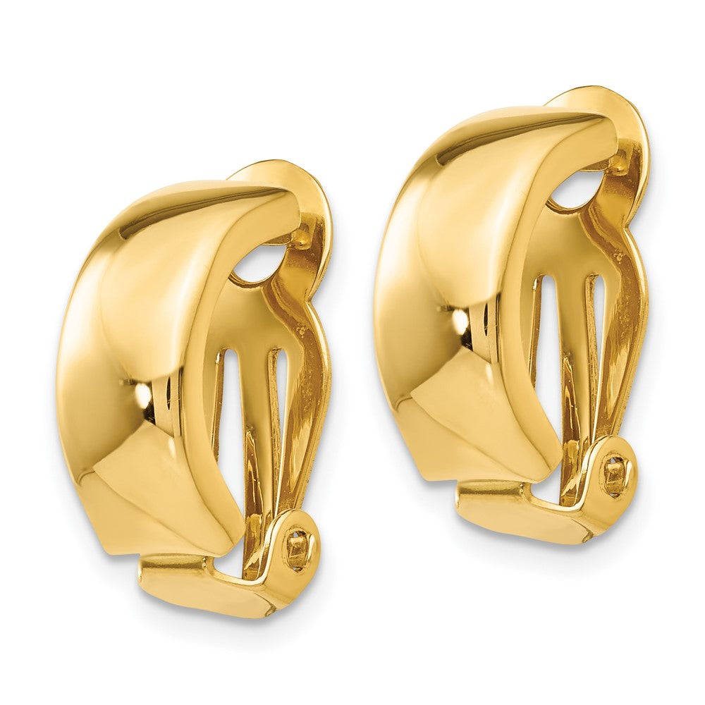 14k Non-Pierced Polished Earrings