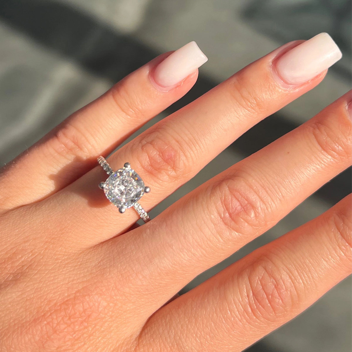 LIV "Julie" Lab Grown Diamond Cushion Cut Engagement Ring