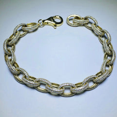 LIV 18k yellow gold over sterling silver pave link bracelet