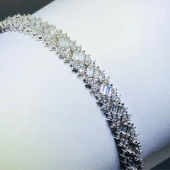 LIV platinum over sterling silver white sapphire baguette tennis bracelet
