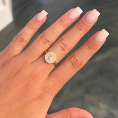 LIV “Bella” halo diamond ring