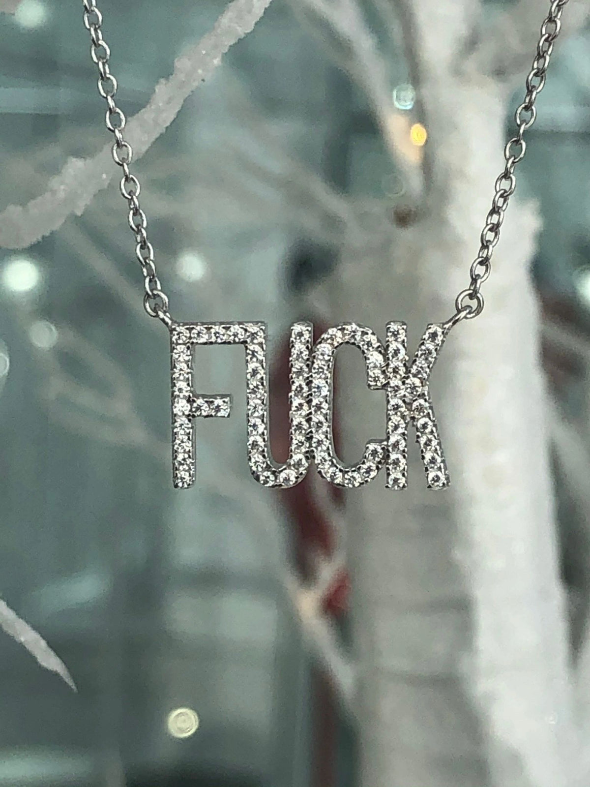 LIV Fu¢k Custom Made Necklace With Pave Simulated Diamond