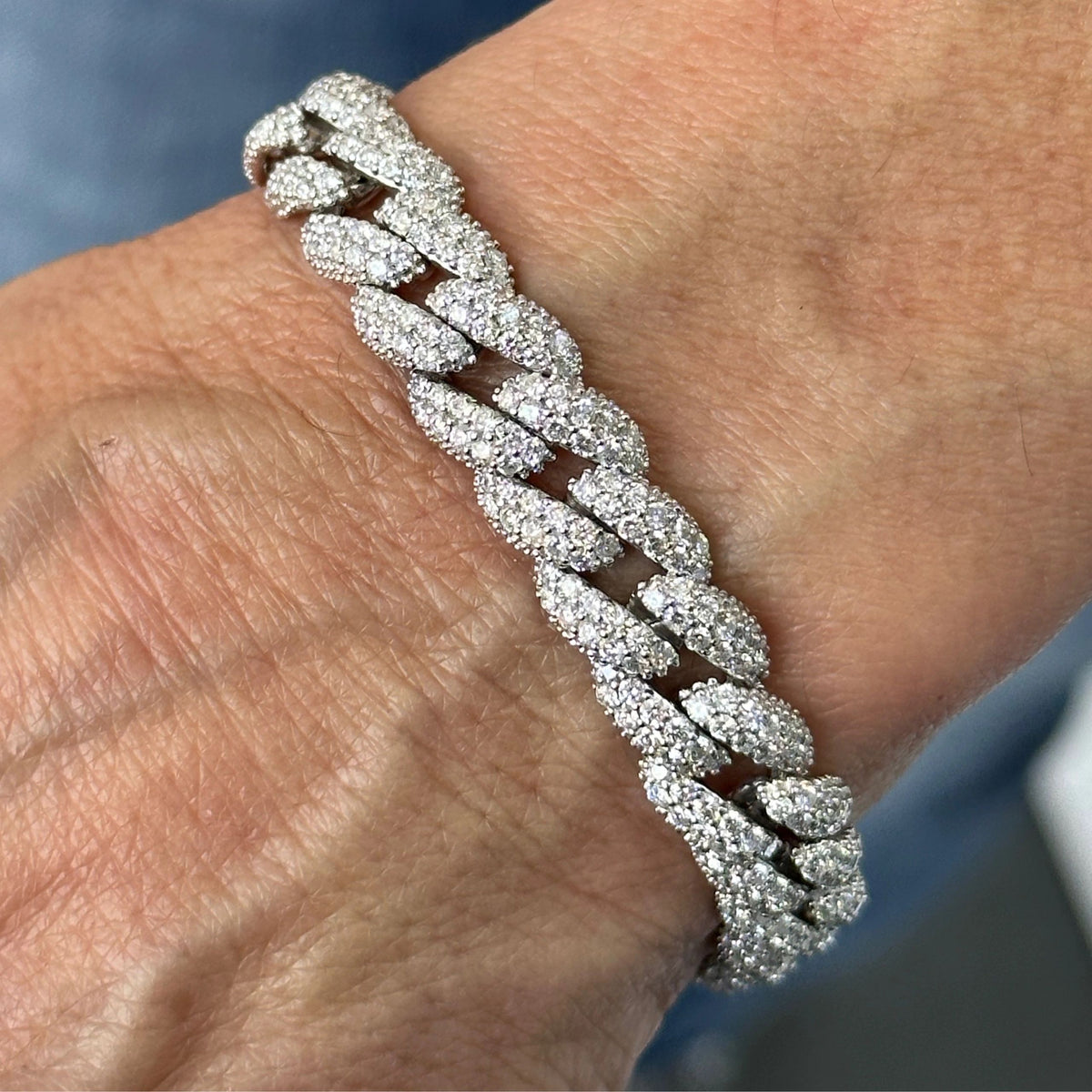 LIV “Eva” diamond Cuban link tennis bracelet