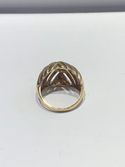 LIV 14K Yellow Gold Ring Antique Style Unique Design Statement Ring