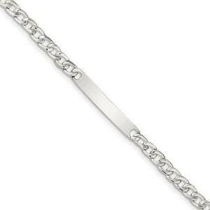 LIV Kids Platinum Sterling Silver Cuban Link Baby ID Name Bracelet Free Engraving Gift