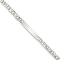 LIV Kids Platinum Sterling Silver Cuban Link Baby ID Name Bracelet Free Engraving Gift