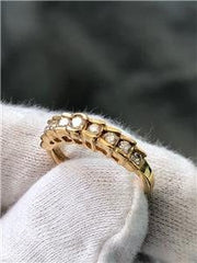 LIV 14k Yellow Gold Genuine Diamonds Step Design Graduate Stackable Band Ring