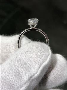 LIV 14k White Gold & Diamonds Hidden Halo 2ct Oval Moissanite E/VVS Engagement Ring