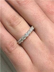 LIV 14k White Gold & Diamonds 1.22ct G/VS 7 Stone Shared Prong Classic Band Ring