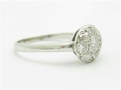 LIV 14k White Gold Genuine Round Pave Diamond Vintage Halo Engagement Ring Gift
