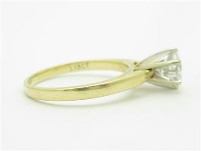 LIV 14K Yellow Gold Round Cut Diamond 1.13ct G/SI2 Solitaire Design Engagement Ring