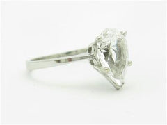 LIV 14k White Gold & Cubic Zirconia Engagement Pear Shape Design Band Ring