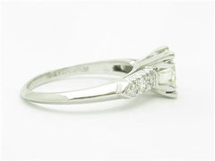 LIV Vintage Platinum & Round Cut 1.50ct Diamond Engagement Ring Estate Ring H-VS1