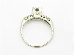 LIV 14k White Gold & Round Diamond Vintage Estate Engagement 1.00 ct tw Ring Gift
