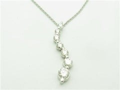 LIV 14k White Gold & Diamonds Journey Design Fashion Pendant Necklace 2.23ct G-VS1