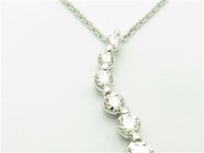 LIV 14k White Gold & Diamonds Journey Design Fashion Pendant Necklace 2.23ct G-VS1