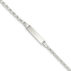 LIV Kids Platinum Sterling Silver Unique Link Child ID Name Bracelet Free Engraving Gift