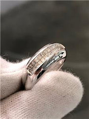 LIV 14k White Gold Genuine Diamonds 1.25ct G/VVS Princess Cut Invisible Band Ring