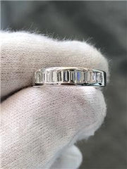 LIV 14k White Gold Genuine White Diamonds Baguette Cut Band Ring 1.30ct G/VS