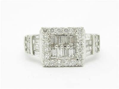 LIV 14kt White Gold Genuine White Diamond Invisible Halo Design Engagement Ring Gift