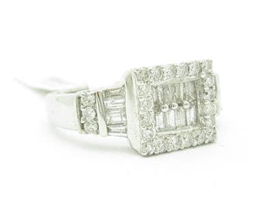 LIV 14kt White Gold Genuine White Diamond Invisible Halo Design Engagement Ring Gift