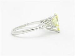 LIV 14k White Gold & Diamonds Yellow Sapphire Pear Shape Engagement Design Ring