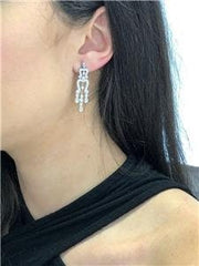 LIV 14k White Gold Genuine Diamonds 1.26ct G/VS1 Unique Chandelier Drop Earrings