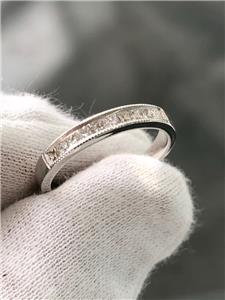 LIV 14k White Gold Genuine Diamonds Princess Cut Design Band Ring Size 7 G/VS1