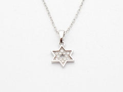 LIV Star Of David Simulated Sapphire Star Necklace