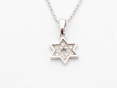 LIV Star Of David Simulated Sapphire Star Necklace