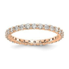 LIV 14k Rose Gold Round Diamond Eternity Band Ring Shared Prong 1.00ct  G/VS1