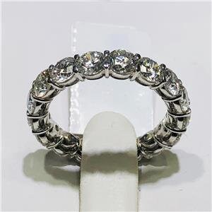 LIV Platinum & Diamonds 4.08ct tw F-SI2 Shared Prong Eternity 4mm Band Ring  All Sizes Available