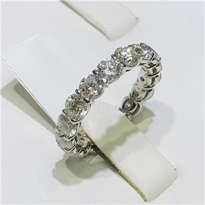 LIV Platinum & Diamonds 4.08ct tw F-SI2 Shared Prong Eternity 4mm Band Ring  All Sizes Available