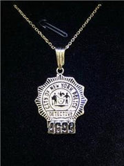 LIV 14k Yellow Gold Custom Made City of New York Police Detective Badge Pendant