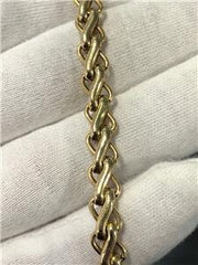 LIV 14k Yellow Gold Hand Made Design Link Bracelet 7.8 Grams 7mm W 7"L