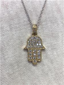 LIV 14k Yellow Gold & Genuine Diamonds G/VVS Pave Hamsa Hand of God Custom Necklace