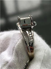 LIV 14k White Gold Genuine Diamond Princess Cut Halo Square Design Band Ring Size 5