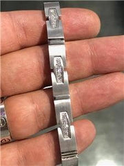 LIV 14k White Gold & Diamonds 1.10ct G/VS1 Men's Link Bracelet 8" Length 31.4 Grams