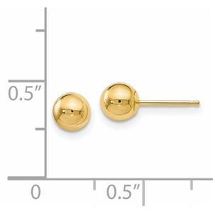 LIV 14k Yellow Gold Ball Design 5mm Diameter Halo Stud Earrings Push Backs Gift