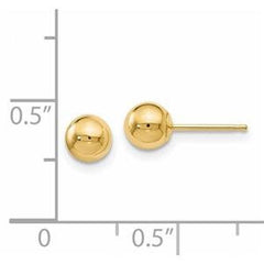 LIV 14k Yellow Gold Ball Design 5mm Diameter Halo Stud Earrings Push Backs Gift