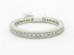 LIV Platinum Genuine White Diamond Round Pave Eternity Design Wedding Band Ring Gift  All Sizes Available