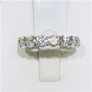 LIV Platinum & Diamonds 4.08ct tw F-SI2 Shared Prong Eternity 4mm Band Ring  All Sizes Available