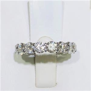 LIV Platinum & Diamonds 4.08ct tw F-SI2 Shared Prong Eternity 4mm Band Ring  All Sizes Available