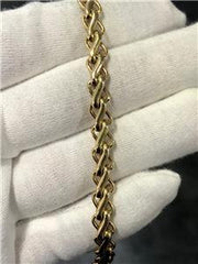 LIV 14k Yellow Gold Hand Made Design Link Bracelet 7.8 Grams 7mm W 7"L