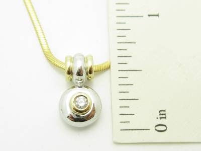 LIV 14kt Yellow Gold Genuine White Diamond Round Cut Bezel Design Halo Necklace Gift