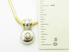 LIV 14kt Yellow Gold Genuine White Diamond Round Cut Bezel Design Halo Necklace Gift